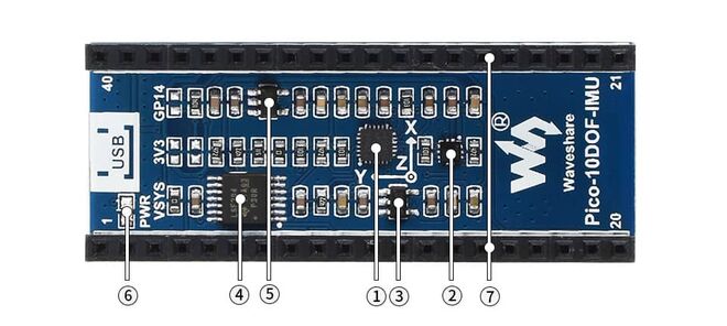 10-DOF IMU Sensör Modülü (Raspberry Pi Pico - ICM20948 ve LPS22HB Çip) - 3