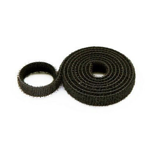 10mm Wide Velcro (loops & hooks integrated) 1 Meter Black - 1