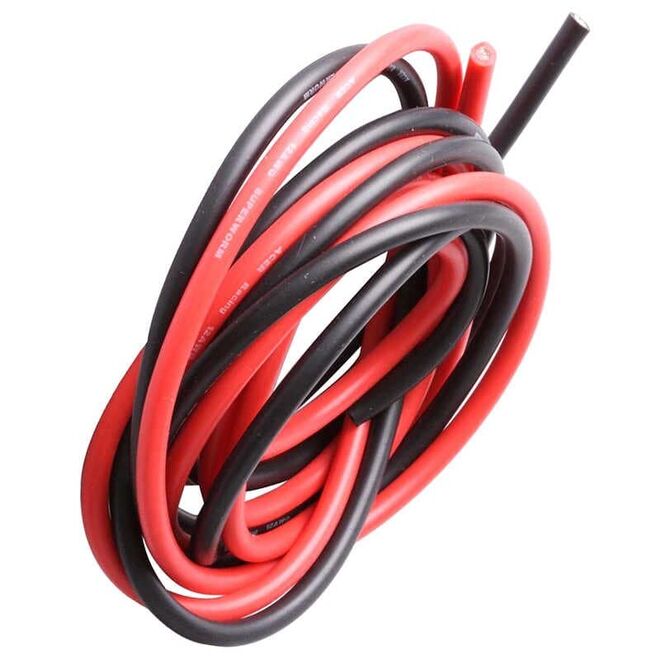 12 AWG 1 Metre Siyah ve Kırmızı Silikon Kablo - 3