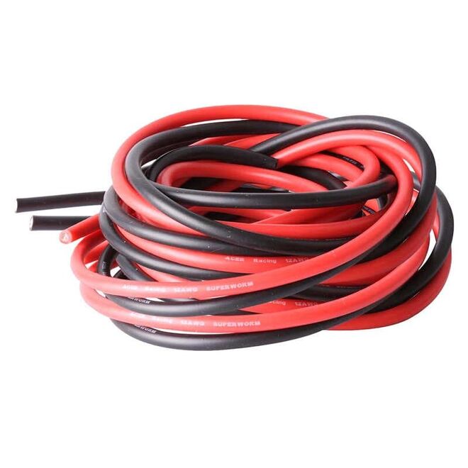 12 AWG 1 Metre Siyah ve Kırmızı Silikon Kablo - 4