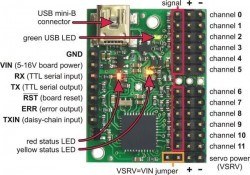 12 Kanal USB Servo Motor Kontrol Kartı - PL-1352 - Thumbnail