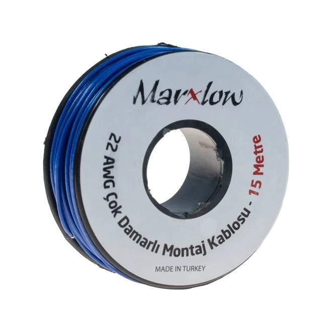 Marxlow 15 Metre Çok Damarlı Montaj Kablosu - Mavi 