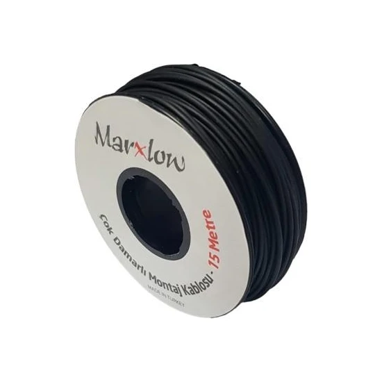 Marxlow 15 Metre Çok Damarlı Montaj Kablosu - Siyah - 3