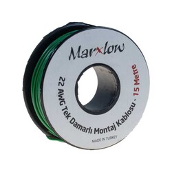Marxlow 15 Metre Çok Damarlı Montaj Kablosu - Yeşil 