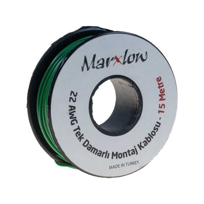 Marxlow 15 Metre Çok Damarlı Montaj Kablosu - Yeşil - 1