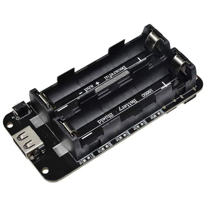 2'li Anahtarlı 18650 Lityum Pil Yuvası V8 Mikro USB - 1