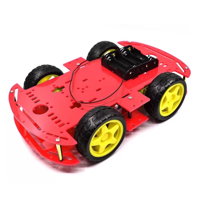 2024 Model 4WD Çok Amaçlı Mobil Robot Platformu - Yılbaşı Özel Kırmızı Platforma - 1