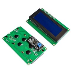 20x4 LCD Display - Blue Display with I2C Solder - 1