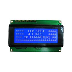 4x20 LCD Ekran, Mavi Üzerine Beyaz 