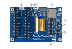 3.5inch Touch Display Module for Raspberry Pi Pico, 65K Colors, 480×320, SPI - 2