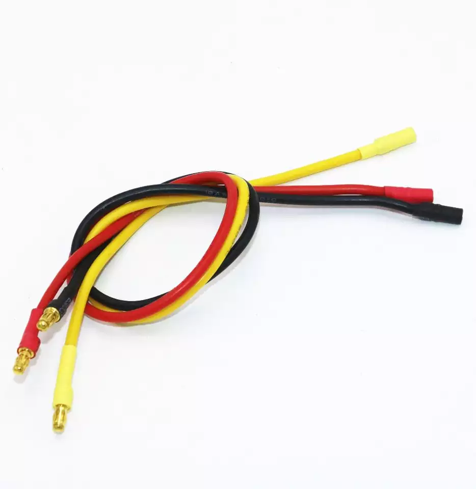 3.5mm Banana Plug Extension Cable - 30cm 16AWG - Black - 3