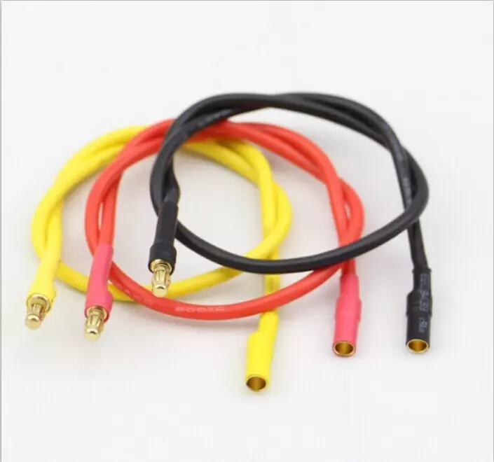 3.5mm Banana Plug Extension Cable - 30cm 16AWG - Black - 4