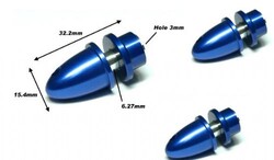 3 mm Delikli Mavi Metal Pervane Adaptörü - 2