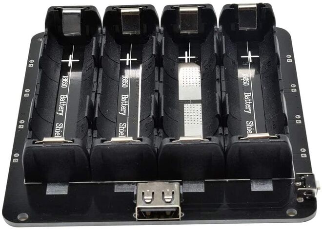 4-Way Switched 18650 Lithium Battery Holder V8 Micro USB - 2
