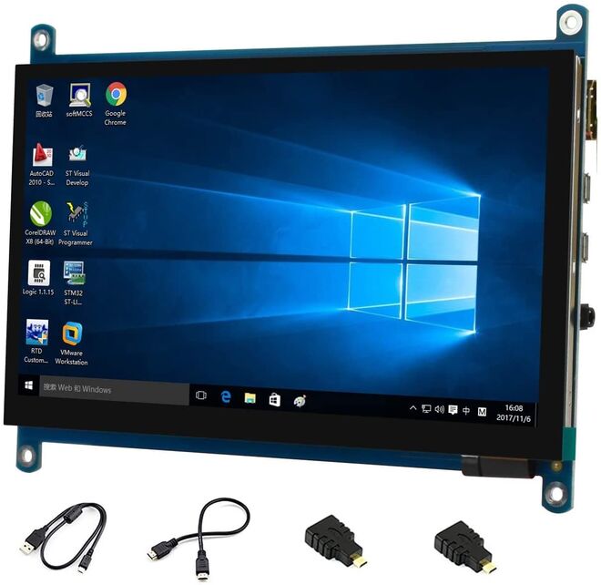 7inch Capacitive Touch QLED Quantum Dot Display Module - 1024×600 Pixels - G+G Toughened Glass Panel - 1