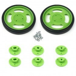 70x11 mm Yeşil Renk Geçmeli Tekerlek Seti - Thumbnail