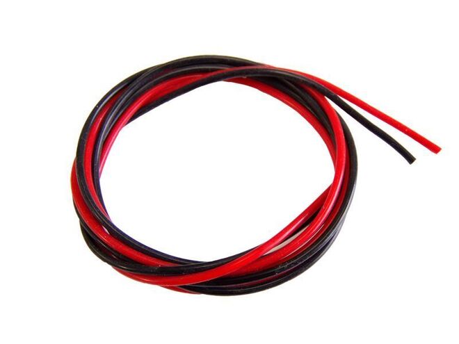 8 AWG 1 Metre Siyah ve Kırmızı Silikon Kablo - 1