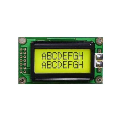 2x8 LCD Ekran, Yeşil Üzerine Siyah - TC0802B-01XA0 - 1