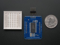 8x8 1.2" Small I2C LED Matrix (Red) - 2