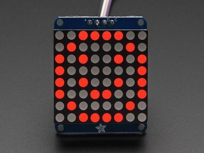 8x8 1.2" Small I2C LED Matrix (Red) - 3