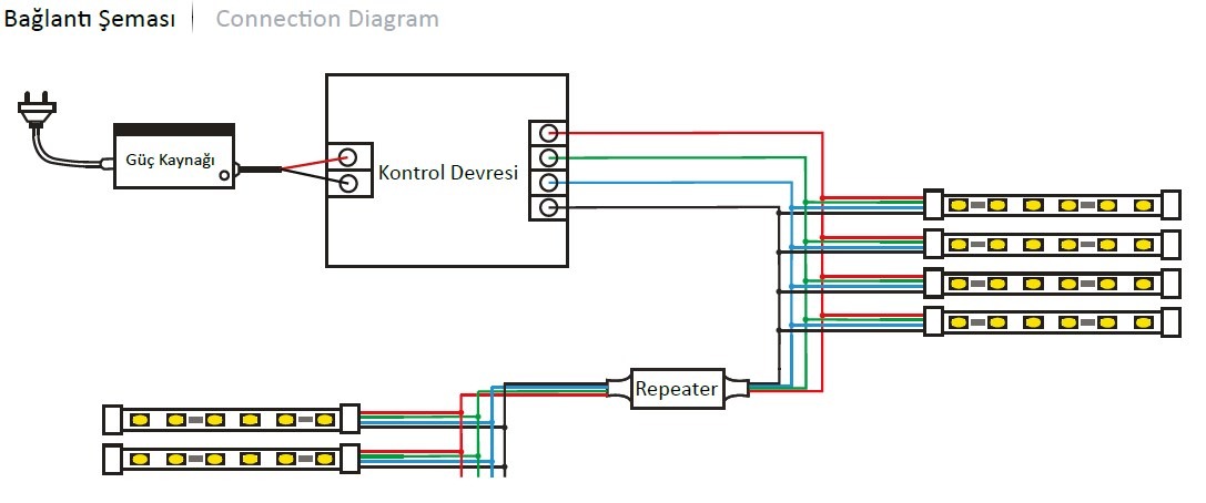 LED güçlendirici bağlantı şeması