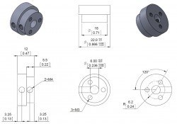 Aluminum Scooter Wheel Adapter for 6mm Shaft - PL2674 - 11