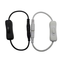 DC Adapter Extension Cable with Switch Key (White) - 1