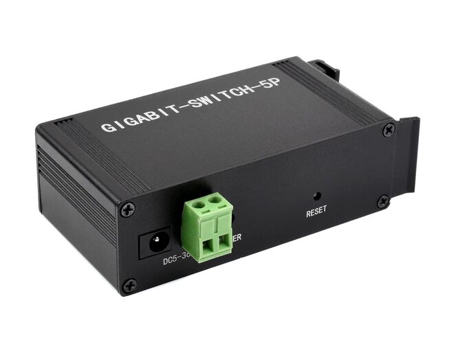 Endüstriyel 5 Port Gigabit Ethernet Switch - DIN Ray Montajlı - 1
