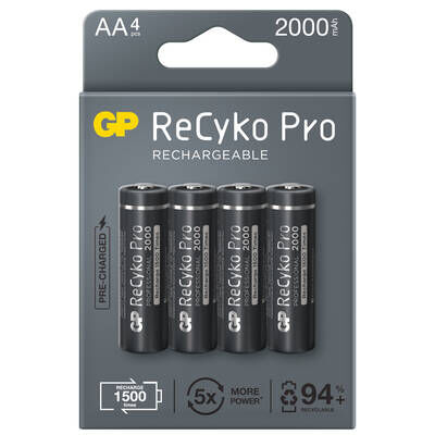 GP ReCyko 4 Pack 2100 mAh Rechargeable AA Pen Battery - 1