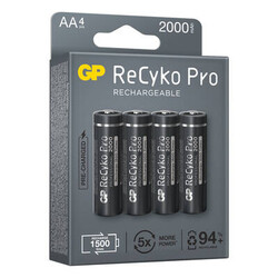 GP ReCyko 4 Pack 2100 mAh Rechargeable AA Pen Battery - 2