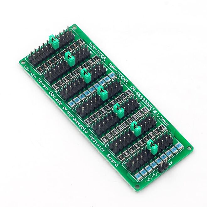 Green 7 Decade Programmable 1R SMD Resistor Board Module - 1