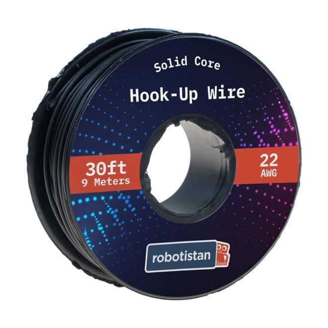 Hook-Up Wire Spool Black (26 AWG, 9 meter, Solid Core) - 2