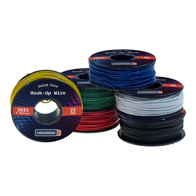 Hook-Up Wire Spool Blue (22 AWG, 9 meter, Solid Core) - 3