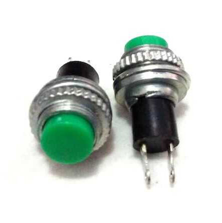 IC179 Metal Coloured Button with Spring - Green - 1