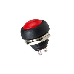 IC184 Plastic Coloured Mushroom Type Button - Red 