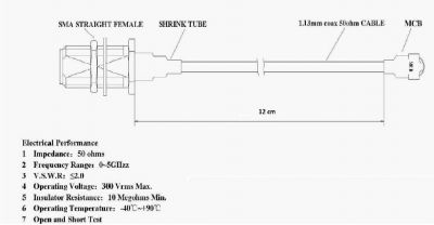 IPEX-SMA RF KABLO - RF Interface Kablosu - 4