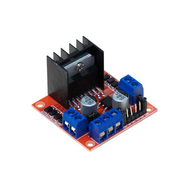 L298N Voltaj Regulatörlü Çift Motor Sürücü Kartı(Kırmızı PCB) - 1
