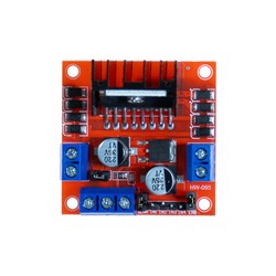 L298N Voltaj Regulatörlü Çift Motor Sürücü Kartı(Kırmızı PCB) - 4