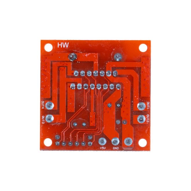 L298N Voltaj Regulatörlü Çift Motor Sürücü Kartı(Kırmızı PCB) - 5