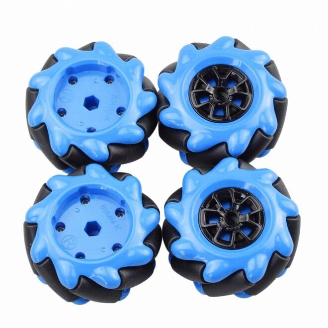 Mecanum Wheel Set 60mm-K - Blue (4 Pieces) - 1