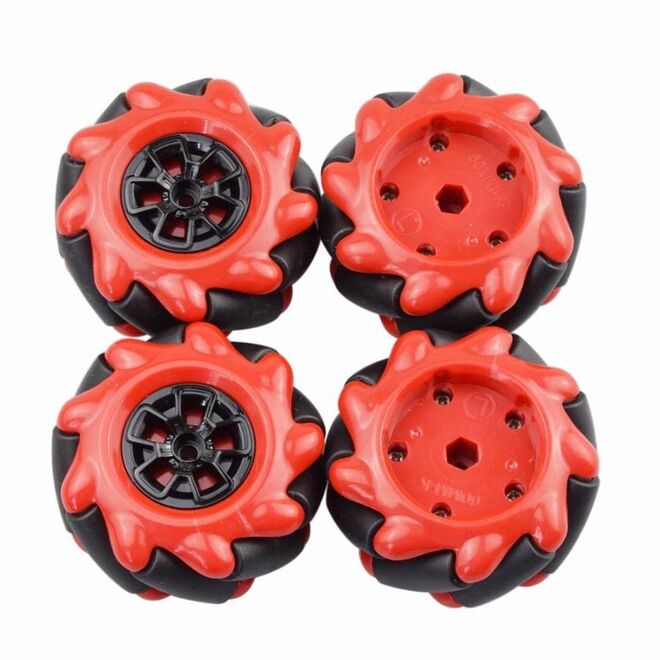 Mecanum Wheel Set 60mm-K - Red (4 Pieces) - 1
