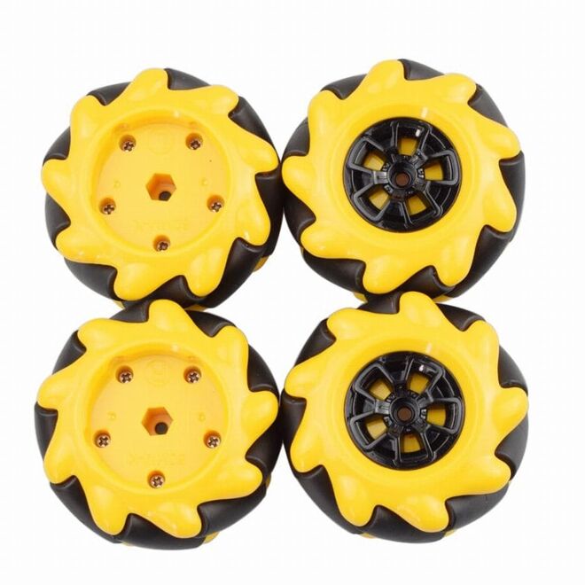 Mecanum Wheel Set 60mm-K - Yellow (4 Pieces) - 1