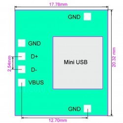 Mini USB Type-B (Female) to DIP Converter - 3