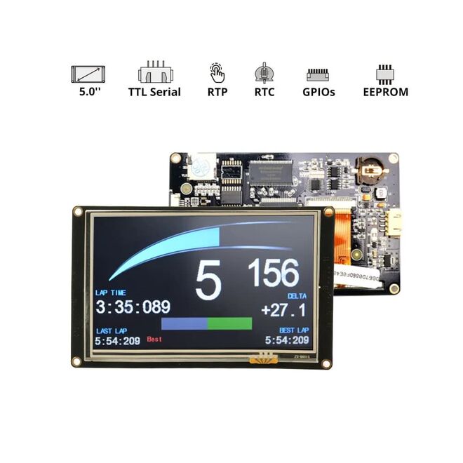 NX8048K050 – 5 Inch Nextion HMI Touch TFT Lcd Screen + 8 Port GPIO / 32MB Internal Memory - 4