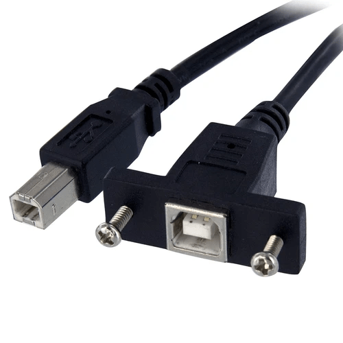 Panel Mount USB Cable - B Male to B Female - 2