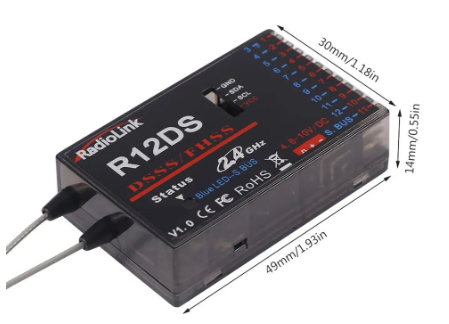 Radiolink R12DS 2.4G AT9 AT9S Kumanda için 12 Kanal DSSS FHSS Alıcısı - 4