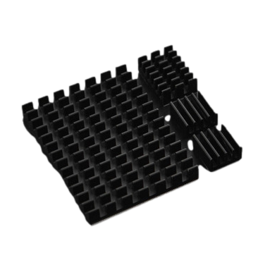 Black Aluminum Heatsink Kit for Raspberry Pi 4B - 1