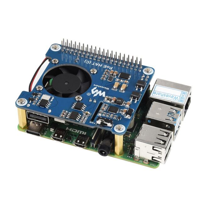 Raspberry Pi 3B+, 4B ve 802.3af-at network uyumlu Ethernet üzerinden güç HAT (C) - 5