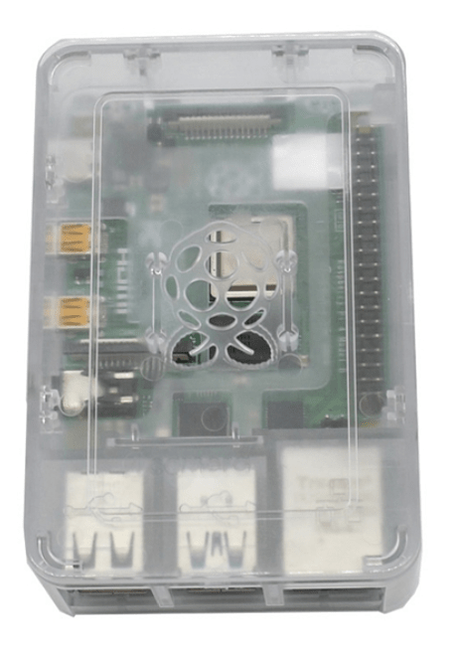 Raspberry Pi 4 Plastic Case with Logo for Raspberry Pi - Transparent - 2