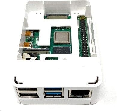 Raspberry Pi 4 Plastic Case with Logo for Raspberry Pi - White - 4